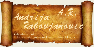 Andrija Rabovjanović vizit kartica